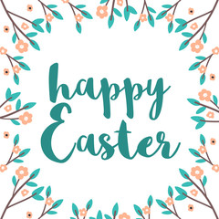 Obraz premium Happy Easter greeting card, spring flowers. Illustration for cards, posters, cards, flyers.
