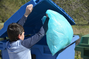 Recycling garbage Save the planet bin