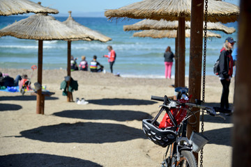 Sunny day walk near the beach