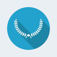 Award laurel icon flat