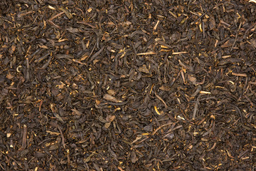 Lot of pieces of dry black tea earl grey flatlay