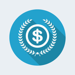 Laurel wreath with Dollar symbol