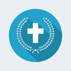 Obraz premium Christian cross and laurel