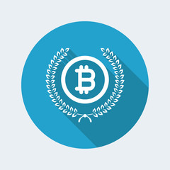 Certified bitcoin symbol icon