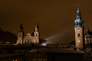 Fototapeta premium night view of Salzburg in Austria