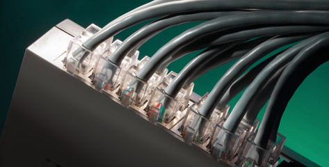 Network Cables And Servers In A Technology Data Center