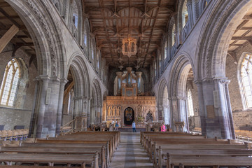 Fototapeta premium Interior (nave) of Saint Davids Cathedral, Wales
