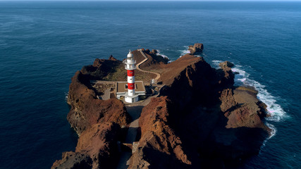 lighthouse on Punta de teno air photo Tenerife