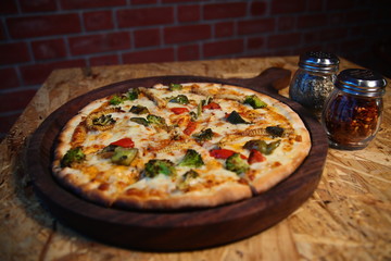 pizza with mushrooms and cheese
