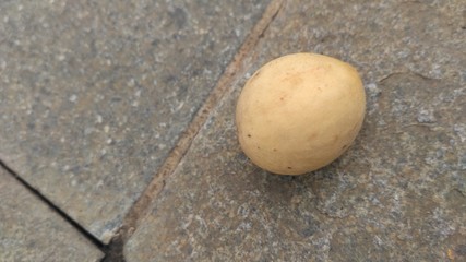 a duku fruit falls on the street