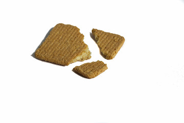 broken biscuit isolated on white