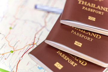 closed up passport, prepare travel
