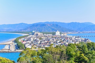 Fototapeta na wymiar Cityscape of Karatsu City in Saga Prefecture