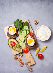Ingredients for making healthy sandwiches