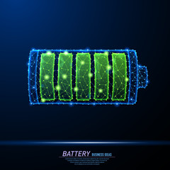 Abstract polygonal light of battery charging icon