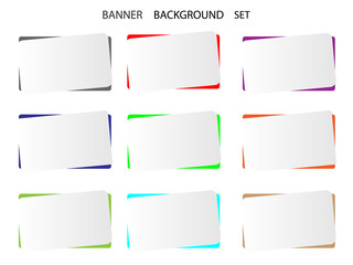 Modern abstract vector set of banners. Flat geometric shape with different colors. Modern  template, template for logo, flyer or presentation. 