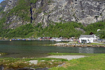 Der Ort Geiranger am Fjord