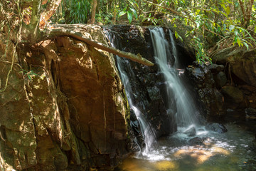 Little waterfall in the rainforest on Phu Quoc Island, Vietnam.