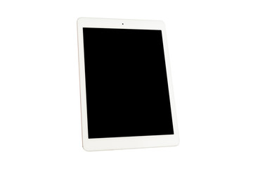 White tablet computer on over white background