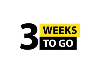 Number 3 of weeks left to go. Collection badges sale, landing page, banner.Vector illustration.