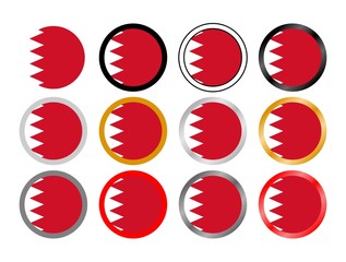Bahrain state flag in globes