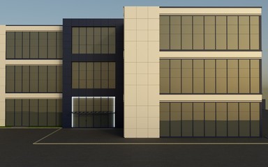 3d render exterior mall, exterior visualization, 3D illustration