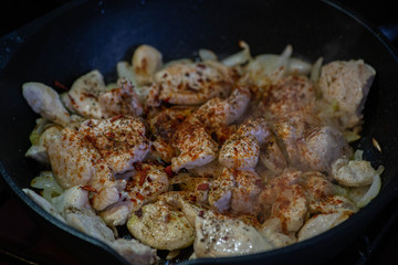 chicken breast with paprika fried