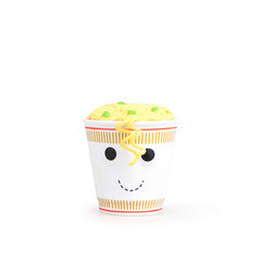 Children's cute toy food with a smile on a white background