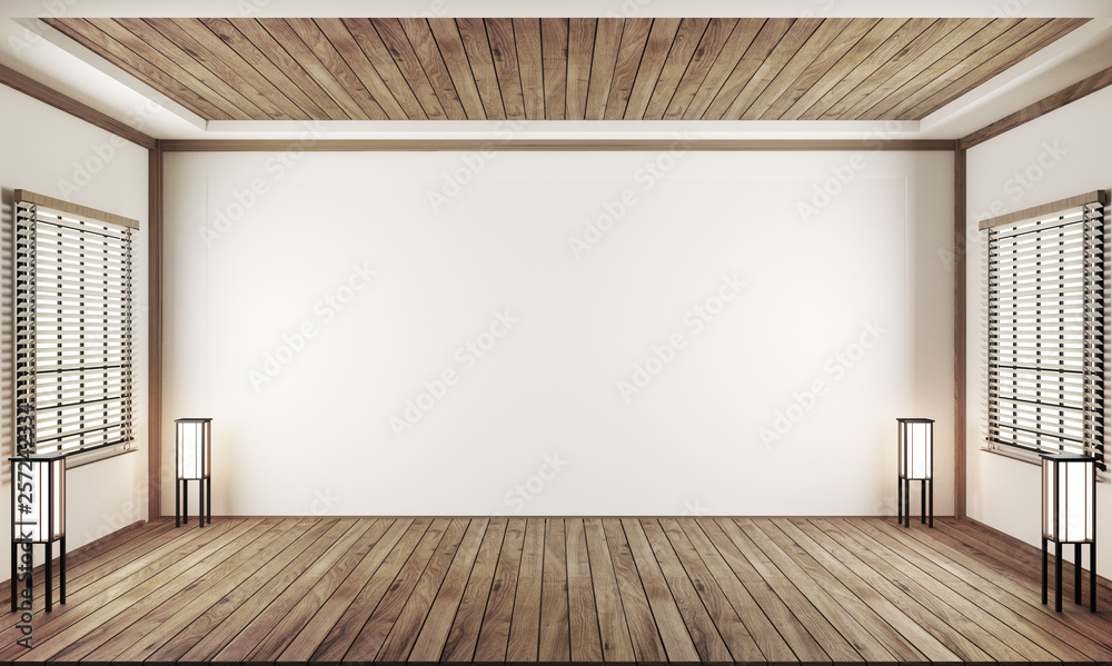 Wall mural indoor empty room japan style. 3d rendering