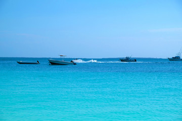 Fototapeta na wymiar Amazing ocean view on riding boats on Zanzibar island