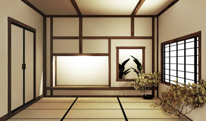 Mock up interior zen style. 3d rendering