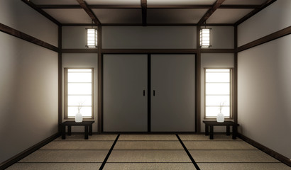 Mock up interior zen style. 3d rendering