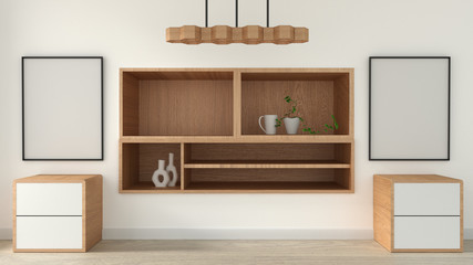 Fototapeta premium cabinet in modern empty room Japanese style,minimal designs. 3D rendering