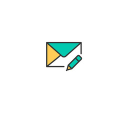 Mail icon design. Interaction icon vector design