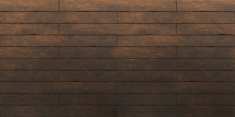 Dark brown old wooden planks texture. 3d render