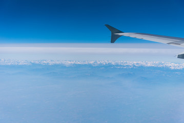 view from the airplane porthole
