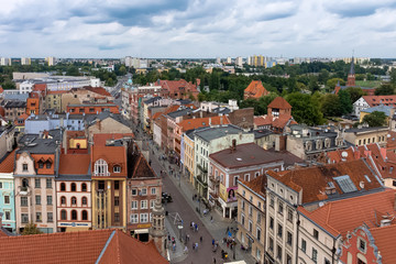 Obraz premium Aerial panorama of Old Town in Torun, Poland