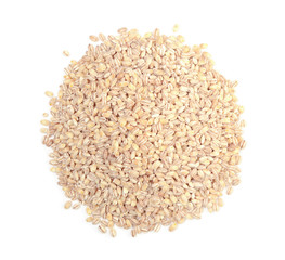 Heap of pearl barley isolated