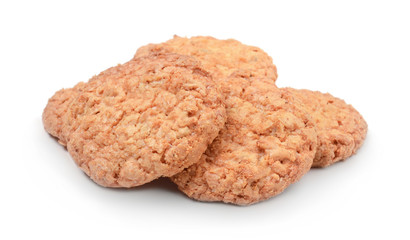 Oatmeal cookies isolated on white