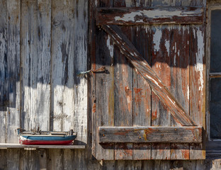 CAP FERRET (Bassin d'Arcachon, France), détail d'une cabane de pêcheur