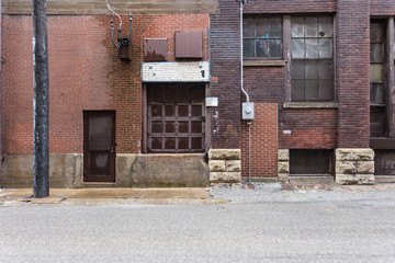 Fototapeta na wymiar Vintage loading dock of a classic red brick factory