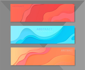 Obraz premium Set of abstract colorful banners with geometric pattern.