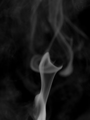 Obraz premium Abstract white smoke on black background