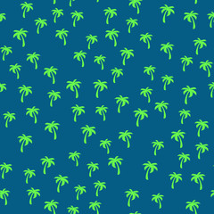 Coconut palm tree. Tropical vector Seamless pattern