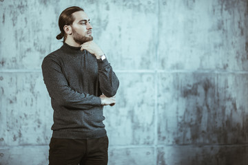 thoughtful handsome man