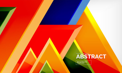 Triangular low poly background design, multicolored triangles