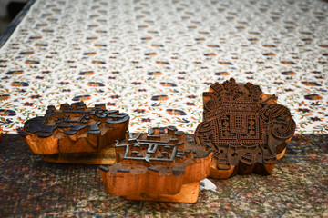 wood blocks for traditional handmade textile 