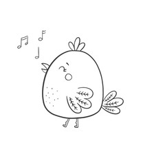 Cute cartoon chicken. Vector illustration.