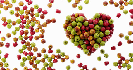 Apple heart; healthy and good food concept, original 3d rendering