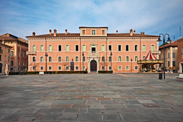 Obraz premium Ravenna, Emilia-Romagna, Italy: Palazzo Rasponi dalle Teste, an ancient palace in the old town